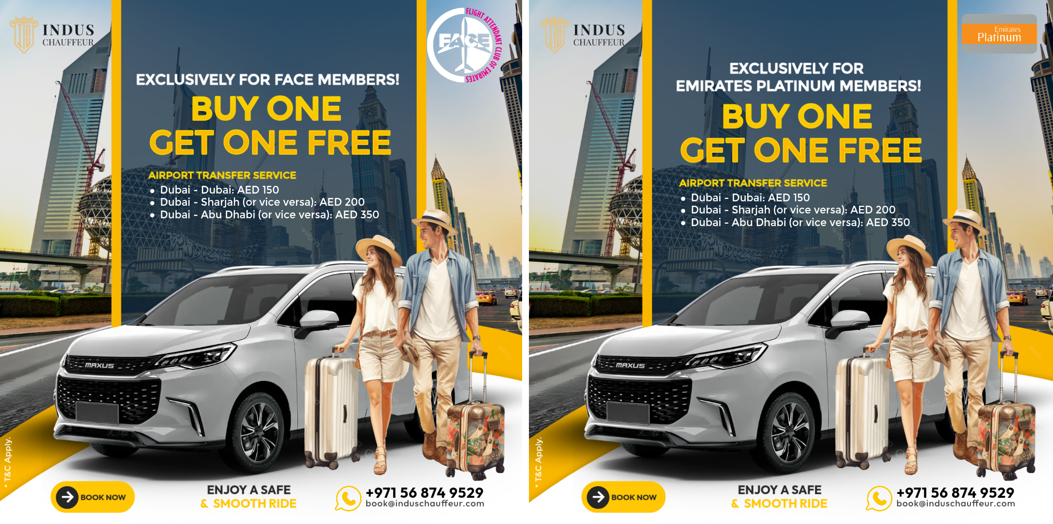 EXCLUSIVELY FOR EMIRATES PLATINUM & FACE MEMBERS